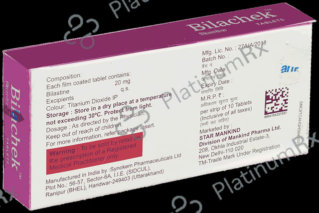 Bilachek 20mg Tablet 10s