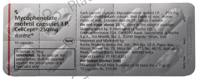 Cellcept 250mg Capsule 10s