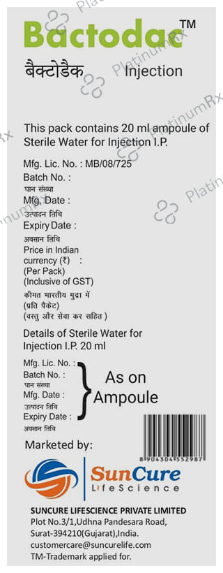 Bactodac 500/2000mg Injection 1s
