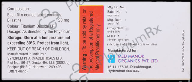 Bilahist 20mg Tablet 10s