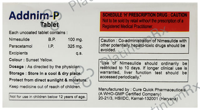 Addnim P 100/325mg Tablet 10s