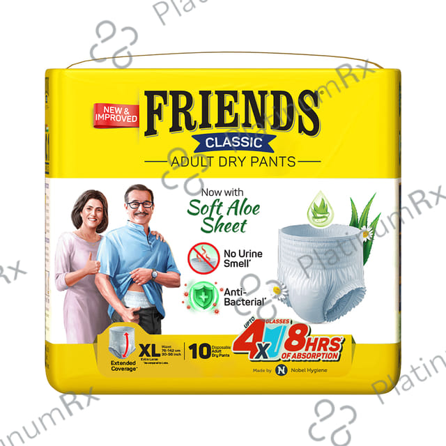 Friends Classic Anti Bacterial & Anti Rash Adult Unisex Dry Pants XL diapers 10s