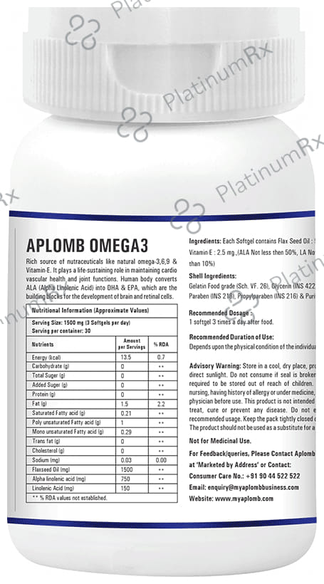 Aplomb Omega 3 Flax Seed Oil Softgel 90s