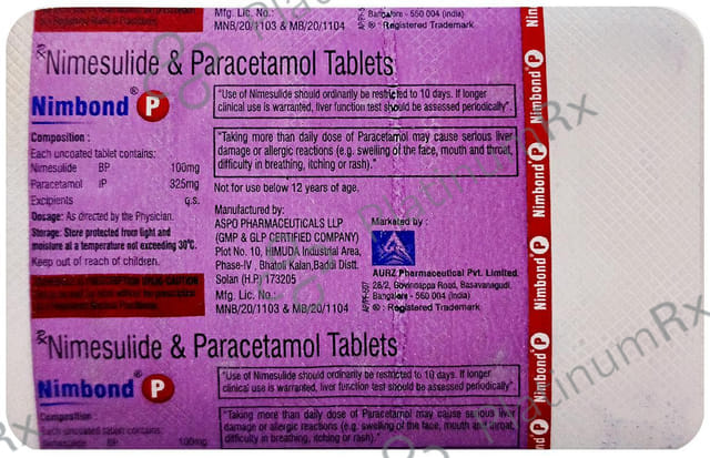 Nimbond P 100/325mg Tablet 10s