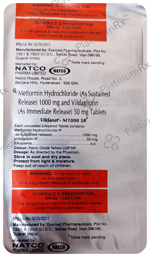Vildanat M 1000 Tablet SR 10s