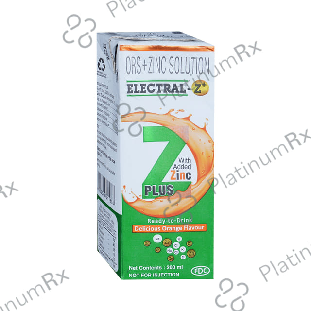 Electral Z+ Ors + Zinc Flavour Delicious Orange Liquid 200ml