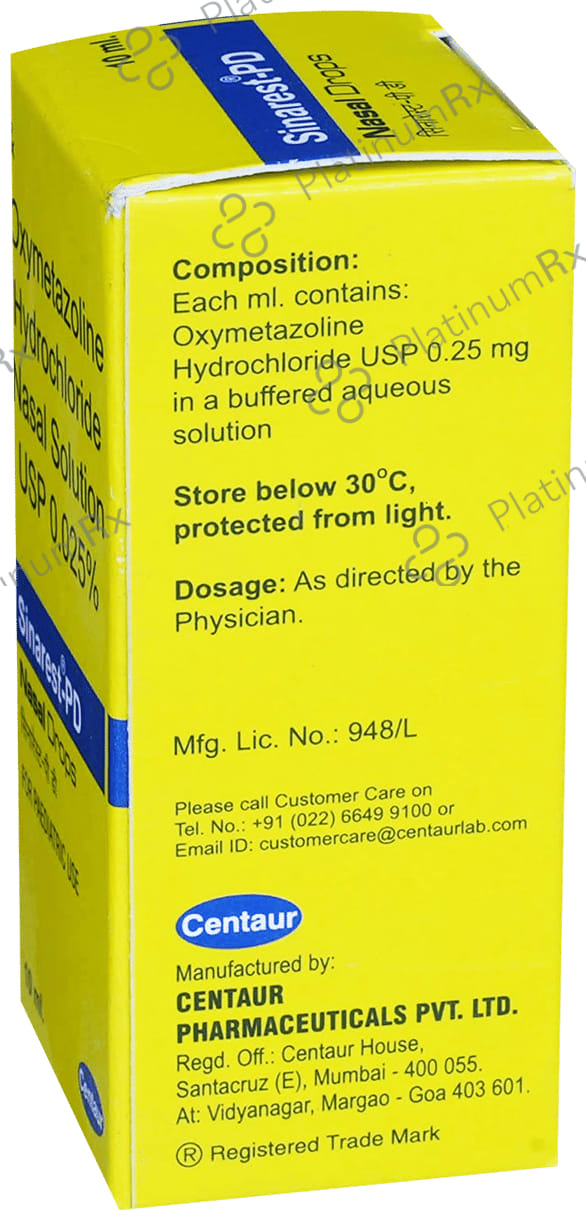 Sinarest PD 0.025% Nasal Drops 10ml