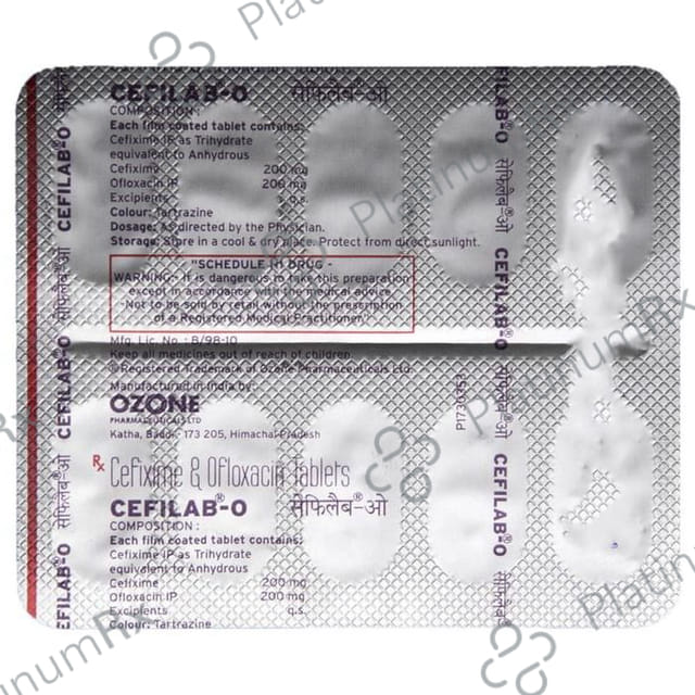 Cefilab O 200/200mg Tablet 10s