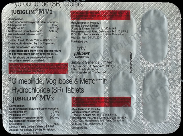Jubiglim MV 2 Tablet SR 10 Tablet SR