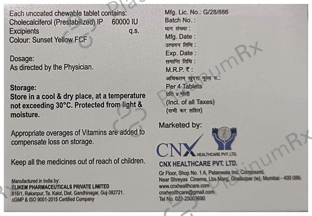 Becocnx 60K Orange Flavour Chewable Tablet 4s