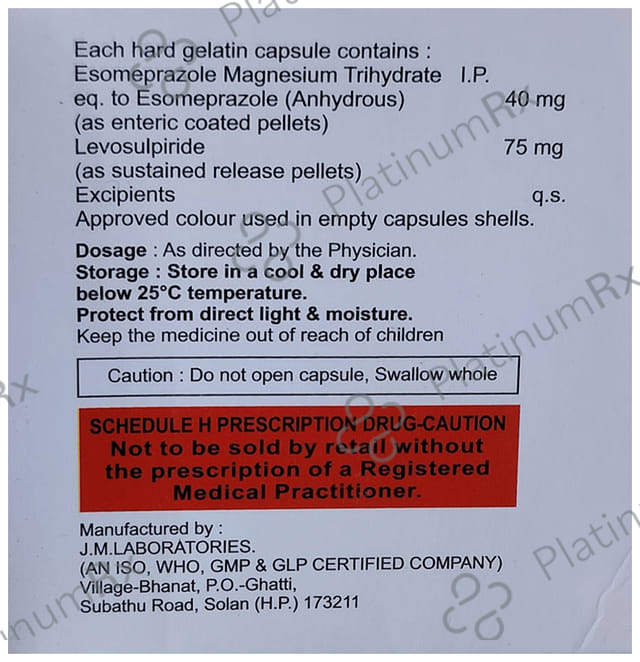 Esmodoc 40/75mg L Capsule SR 10s