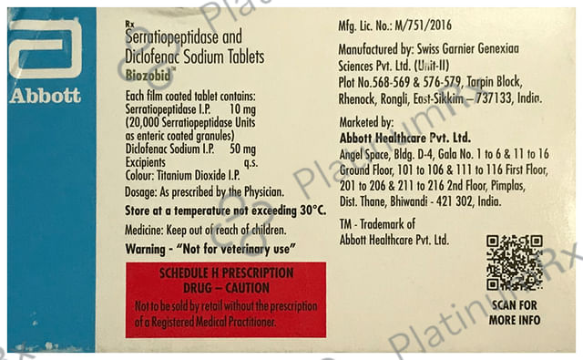 Biozobid 50/10mg Tablet 10s