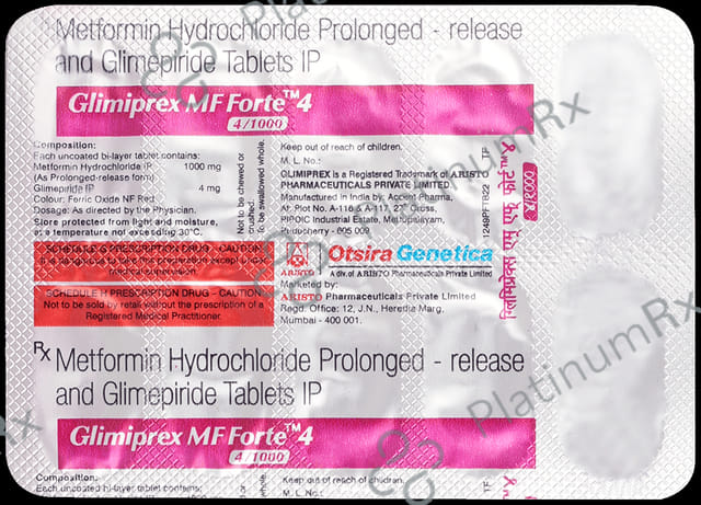 Glimiprex MF Forte 4mg/1000mg Tablet