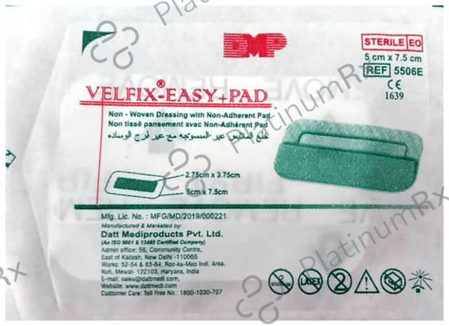 Datt Velfix-Easy Non-Woven Dressing with Non-adherent Pad 5cm x 7.5cm