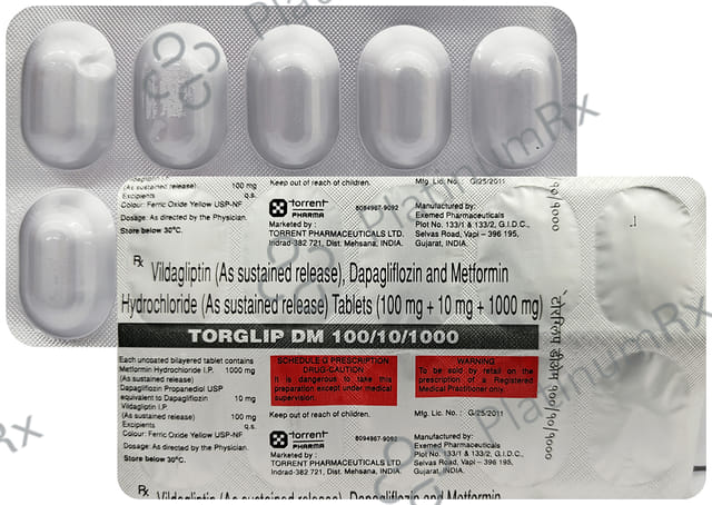 Torglip DM 10/1000/100mg Tablet 10s