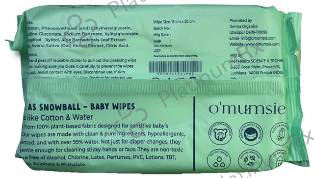 O'mumsie Soft as Snowball Baby Wipes