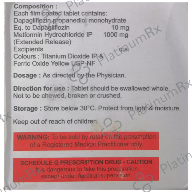 Dapalex M 10/1000 Tablet ER