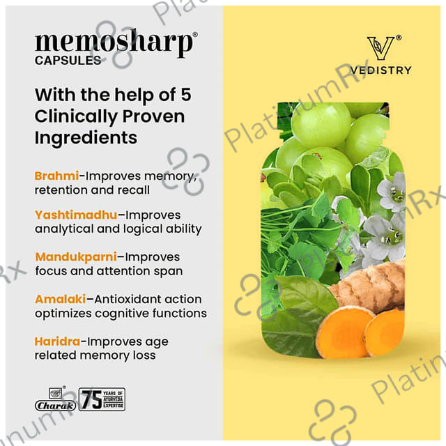 Memosharp Ayurvedic Capsule for Mind Wellness & Mind Health