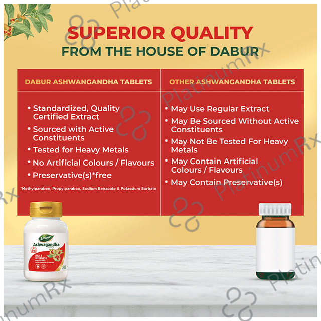 Dabur Pure Herbs Immunity Booster Ashwagandha Tablet