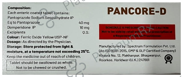 Pancore 10/40mg D Tablet 10s