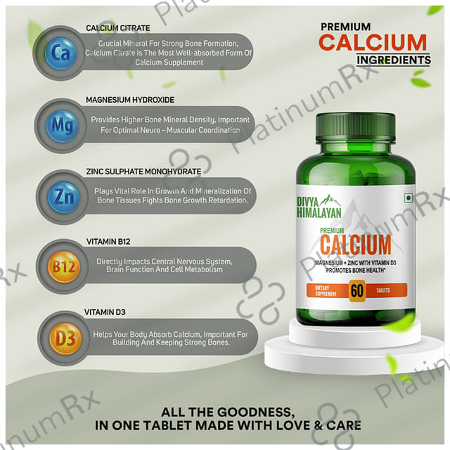 Divya Himalayan Premium Calcium Tablet 60s