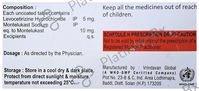 Yuvicet 5/10mg M Tablet 10s