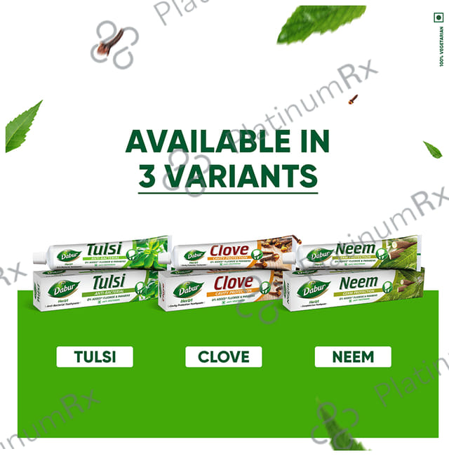 Dabur Tulsi Anti-Bacterial Herb'l Toothpaste (200gm Each)