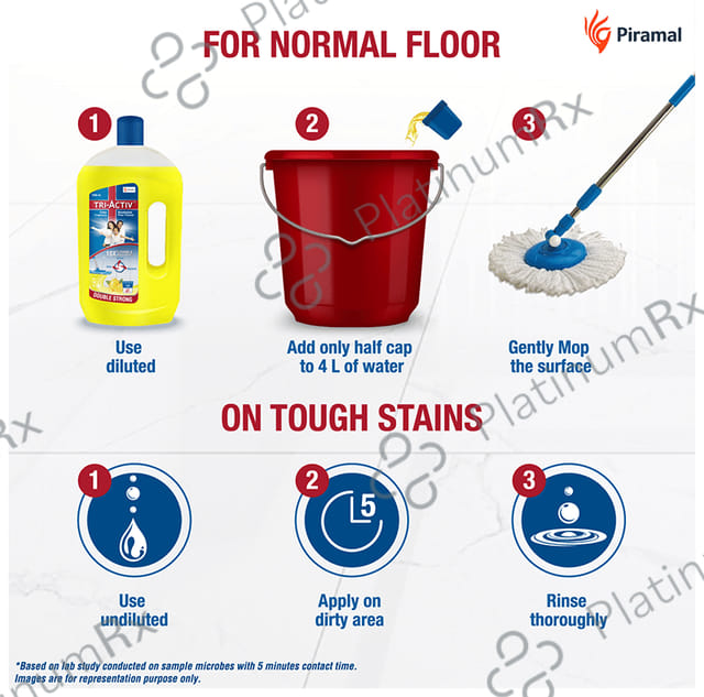 Piramal Tri-Activ Double Strong Disinfectant Floor Cleaner Citrus Fragrance 1000 ml