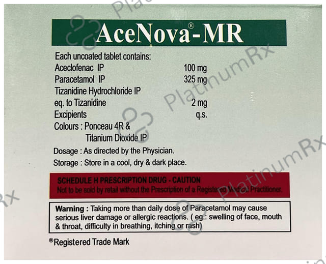 Acenova 100/326/2mg Tablet MR 10s