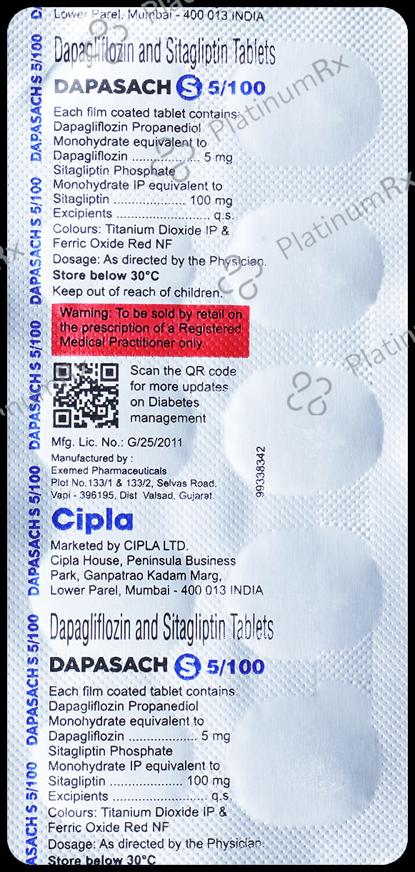 Dapasach S 5mg/100mg Tablet