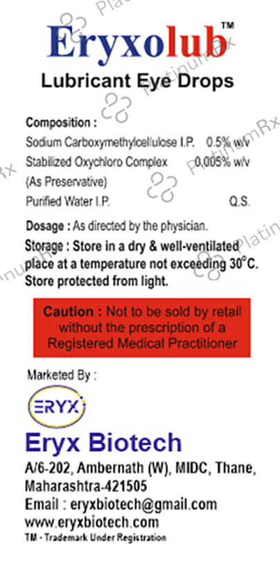 Eryxolub Lubricant Eye Drop 10ml