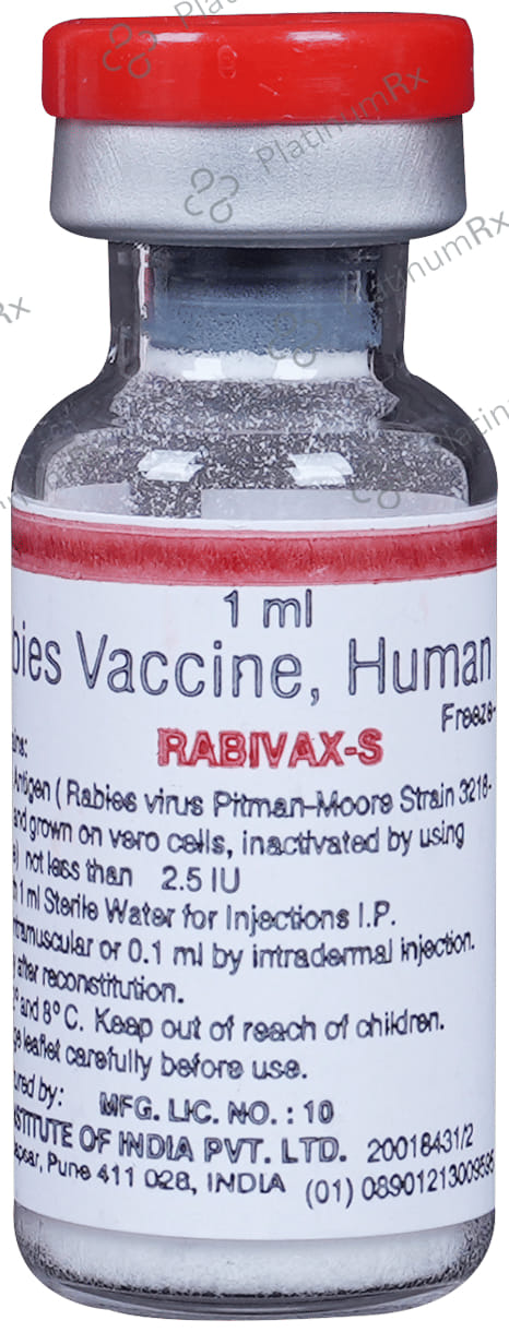 Rabivax S Vaccine 2.5IU Injection 1ml