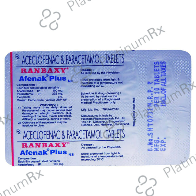 Afenak Plus NS 100/325mg Tablet 10s