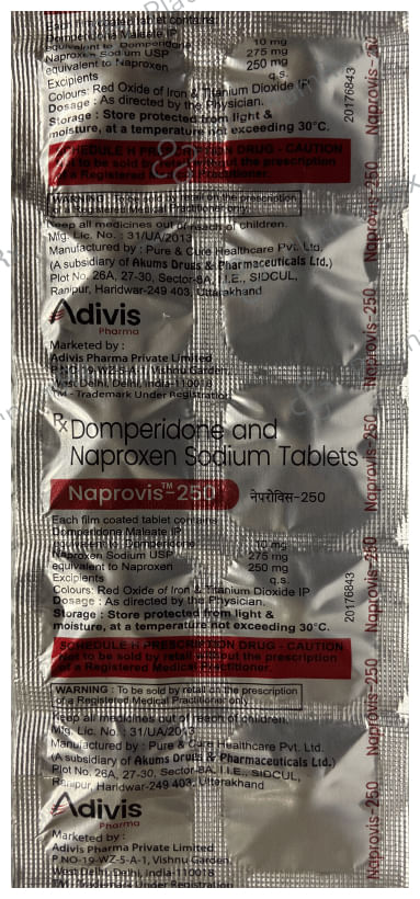 Naprovis 250/10mg Tablet 10s