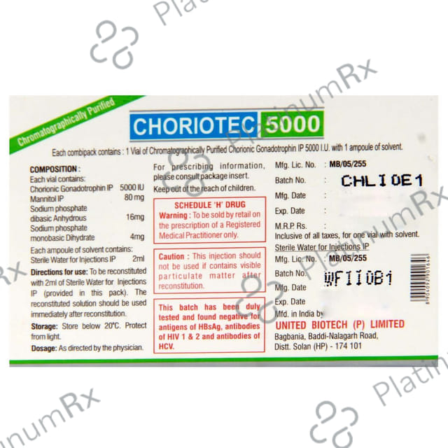 Choriotec 5000IU Injection 1s
