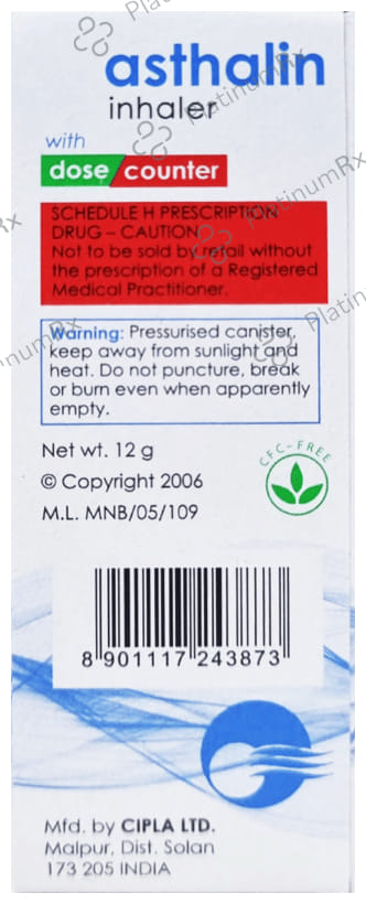 Asthalin 100mcg Inhaler 200MDI