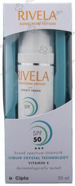 Rivela Sunscreen Broad Spectrum UVA/UVB Lotion SPF50 50ml