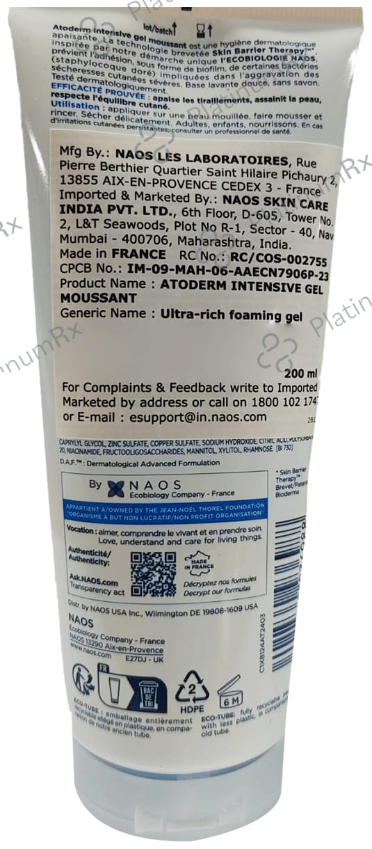 Bioderma Atoderm Intensive Moussant Face 200ml