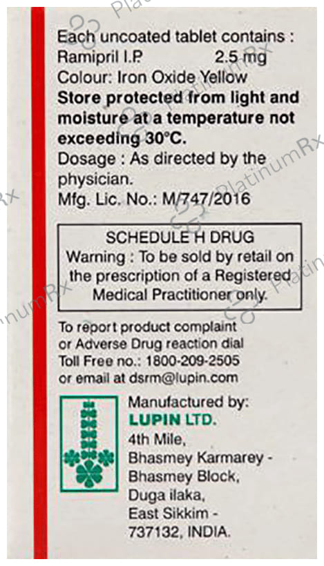 Ramistar 2.5mg Tablet 15s