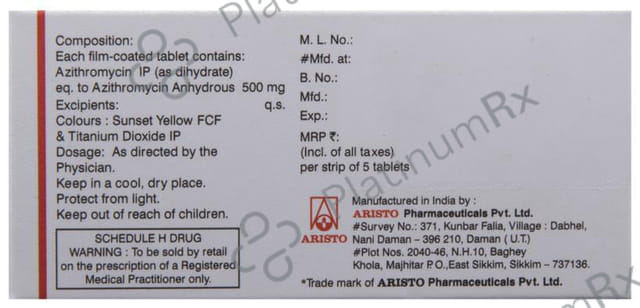 Azivent 500mg Tablet 5s