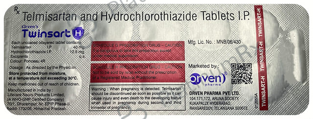 Twinsart H 12.5/40mg Tablet 10s