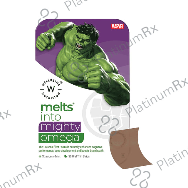 Wellbeing Nutrition Marvel Melts Into Mighty Omega Oral Thin Strip Age 6+ Strawberry Mint