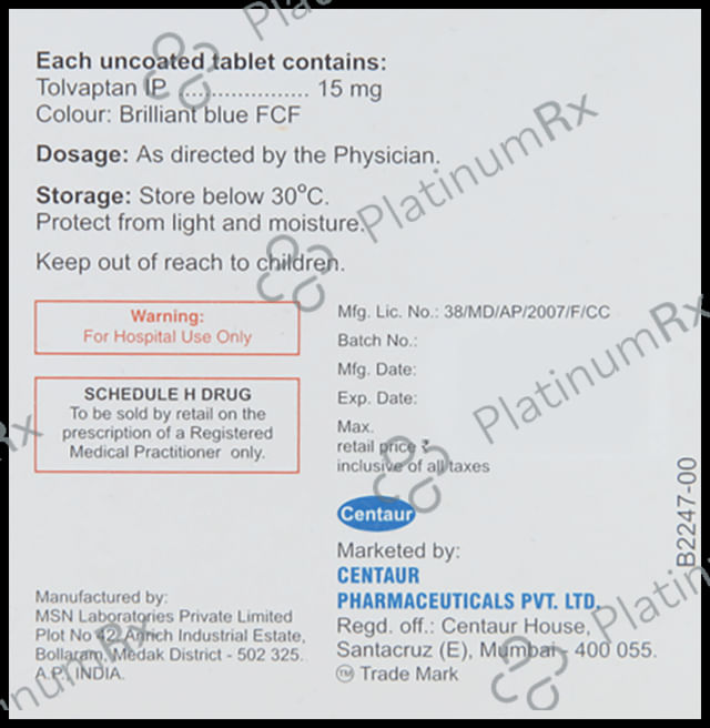 Tvaptan 15mg Tablet 4s