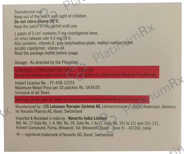 Exelon Transdermal Patch 5 30 Transdermal Patch