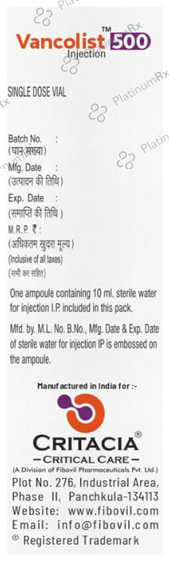 Vancolist 500mg Injection 1s