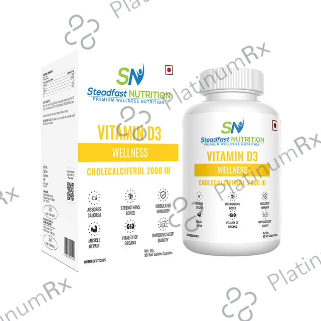 Steadfast Nutrition Vitamin D3 Wellness Cholecalciferol 2000I.U. Soft Gelatin Capsule