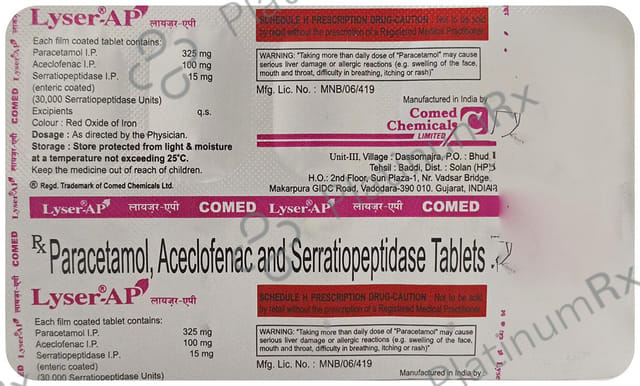 Lyser AP 100/325/15mg Tablet 10s