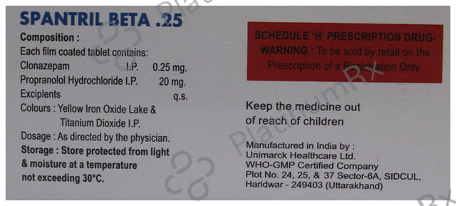 Spantril Beta .25 Tablet