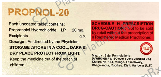 Propnol 20 Tablet
