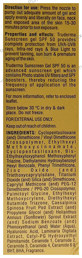 Regaliz Truderma Sunscreen SPF 50 Gel 50gm